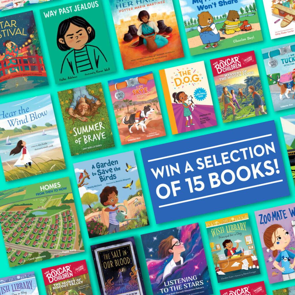 Albert Whitman & Company is giving away a selection of 15 hardcover titles (of your choice) from our Spring 2021 title list + some other AW Swag!